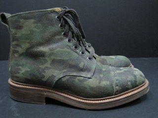 Wooster X Leffot Captoe Camo Suede Boot Alfred Sargent Size US9 /UK8.5