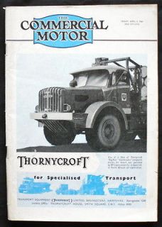 COMMERCIAL MOTOR MAGAZINE 7 APR 1961   THORNYCROFT, KARRIER GAMECOCK