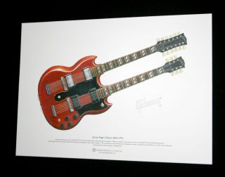 Jimmy Pages Gibson EDS 1275 ART POSTER A3 size