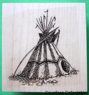 American Indian Tepee Teepee House Tipi Tent Rubber Stamp Toad Hall