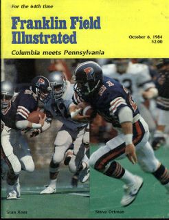 College Football Program Columbia 1984 Pennsylvania