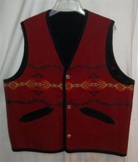 Navajo / Aztec / Native American Wool & Cotton Blanket Vest Sz XL