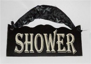 Antique Look Wood Shower Sign with Cloth Hanger for Bathroom, Shower