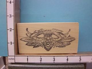 Time To stamp Feather Mask Aztec Costume rubber stamps 21A