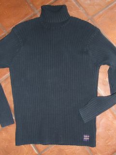 Mens AMERICAN EAGLE Ribbed Cotton Turtleneck Sweater Blackish Blue