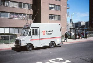 Airborne Express Grumman Delivery Truck Jersey City Street Scene