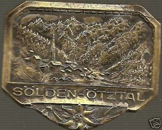 Solden Otztal Austrian hiking medallion shield stocknagel G3190