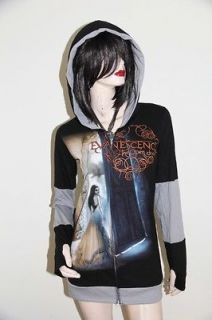Evanescence Goth Metal Rock DIY Funky Zip Hoodie Jacket Top Shirt