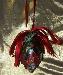 Pretty Ornament Handmade with Ribbon and Paper Christmas Victorian