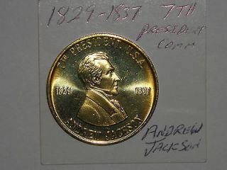 ANDREW JACKSON 7TH PRESIDENT COMMEMORATIVE GOLD COLOR COIN FREE S/H