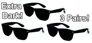 Pairs EXTRA BLACK SUPER DARK WAYFARER Sunglasses dark vintage new