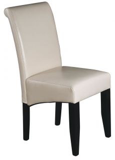 CREAM Eco Leather Parsons Dining Room Table Armless Desk Chair