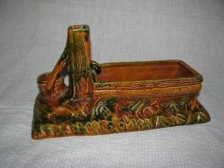 Vintage Majolica Pottery Water Trough and Hand Pump Planter