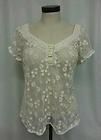 AMERICAN RAG CIE BLOUSE IVORY FLORAL LACE LARGE URBAN PEOPLE HIPPIE