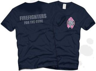 FIREFIGHTERS FOR THE CURE PINK RIBBON T SHIRT