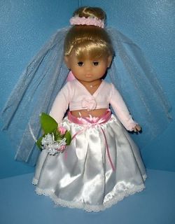 Corolle 12 Doll with clothing Wedding Veil, Flower Bouquet