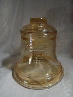 Liberty Bell Cookie Jar, Glass, Amber, Comemerative