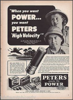 1952 PETERS AMMUNITION Ammo Shotgun Shell Box AD Chas Greer, Jr