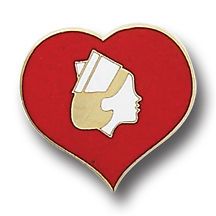 Red Heart White Nurse Head Emblem Lapel Pin 5058 New