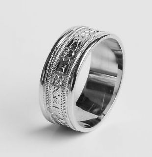 Silver Irish Handcrafted Claddagh Design Wedding Anniversary Ring