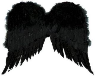 22 Black Goth Dark Angel Wings Feather Costume Accessory Prop Adult