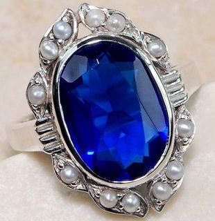 sapphire pearl ring in Vintage & Antique Jewelry