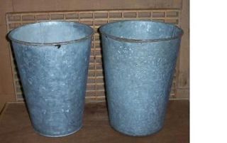 VINTAGE GALVANIZED SAP BUCKETS OLD Maple Syrup WOW PLANTERS DECOR