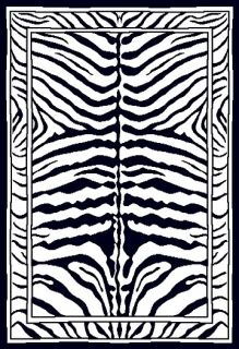Animal Print Zebra Skin Area Rug Exotic Striped African Contemporary