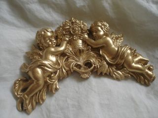 DECORATIVE CHERUBS AND FLOWERS RESIN MIRROR MOULDING ANTIQUE GOLD