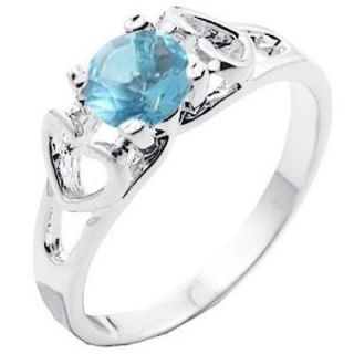 Mother/Daughte r Aquamarine Blue CZ Ring   Sizes 4 8   Warranty