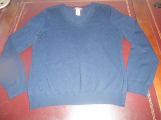 Anne Klein New York Navy Blue V neck Sweater M petit