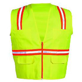 New Multi Pocket Yellow Safety Vest surveyor style V4122 Size L