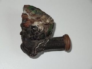 ANTIQUE VICTORIAN CLAY PIPE WITH HEAD OF BACCHUS THE GOD OF WINE