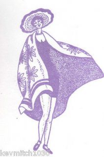 Newly listed Lady with Cape unmounted Rubber Stamp  