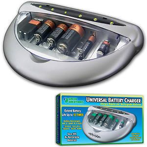 Universal Battery Charger Re Charge Regular Alkaline and Rechargeable