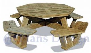 Traditional Octagon Picnic Table Plans / Pattern #ODF06