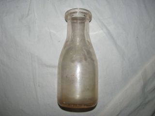 Nice Vintage Clover Leaf Dairy 1 Pint Glass Milk Bottle