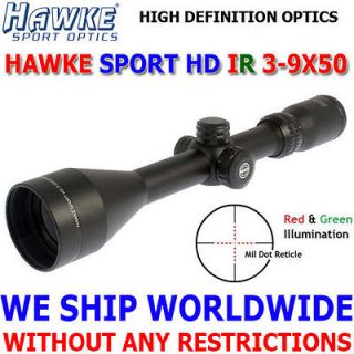 HAWKE SPORT HD IR 3 9X50 MIL DOT 1 RIFLE SCOPE NEW (HUNTING & TARGET