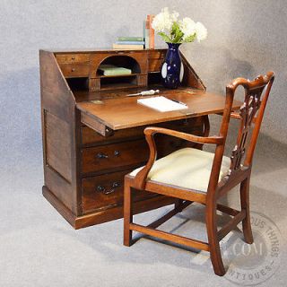 Antique Oak Bureau Large 17th Century English Writing Desk Chest