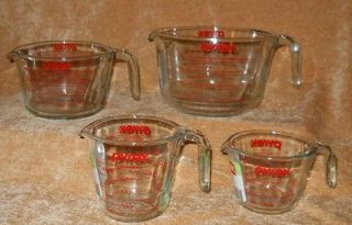 Pyrex Glass Measuring Cups   1 Cup/ 2 Cup/ 4 Cup/ 8 Cup  Individually