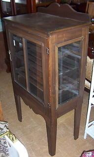 Pastry, Pie Safe Cabinet, Rare, 3 sided Glass, Original Condition