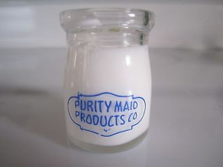 Vintage Purity Maid Dairy Creamer Mini Shot Creamer Bottle Blue Pyro