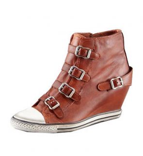 NEW ASH Eagle Buckle Leather Ankle High TOP Sneakers Wedge Boots Heels