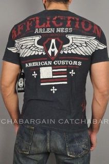 Affliction ARLEN NESS Mens T Shirt American Customs Henley SS Tee