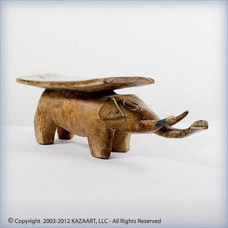Old Circa 1950 Ashanti Esonodwa Wood Elephant Stool Ghana Africa
