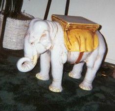 Vintage Ceramic Noble Elephant Garden Stool