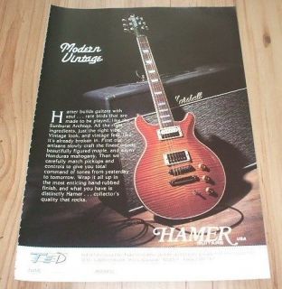 Hamer sunburst archtop guitar 1993 magazine advert