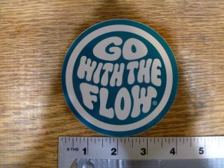 Go With the Flow Aqua/white circle Sticker Decal