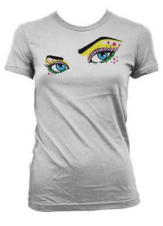 Blue Female Eyes With Pastel Mascara And Sparkles Art Juniors T Shirt