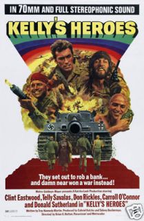 Kellys heroes Clint Eastwood Movie poster Print A11